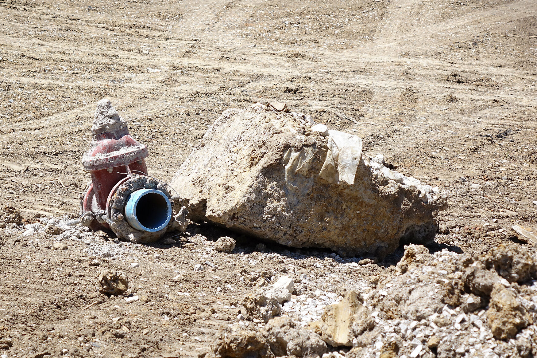 A pile of rubble lays on the ground